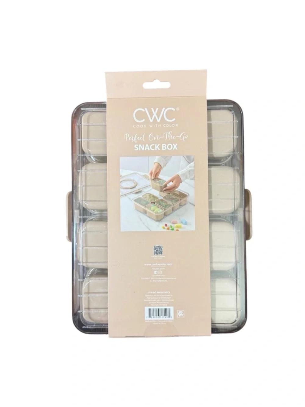CVC COOK W COLOR Taupe Snack Box - 8-Compartment On-the-Go Storage NEW